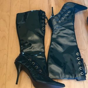 Dark Green Knee High Boots
